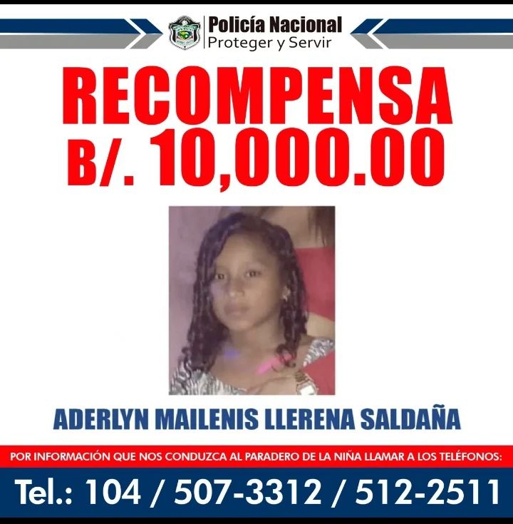 Aumentan recompensa a 10,000 por la niña Aderlyn Saldaña