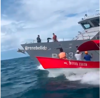 Pescadores panameños se enfrentan a los miembros de la aeronaval defendiendo a su patria